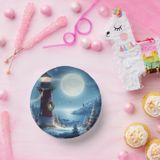 Nautic Christmas Leuchtturm Pappteller (Party)
