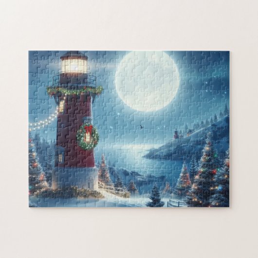 Nautic Christmas Leuchtturm Puzzle (Horizontal)