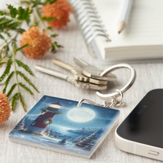 Nautic Christmas Leuchtturm Schlüsselanhänger (Vorderseite rechts)