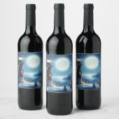 Nautic Christmas Leuchtturm Weinetikett (Flaschen)