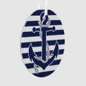 Nautic Christmas Ornament Blue Acrylic Anchor (Vorderseite)