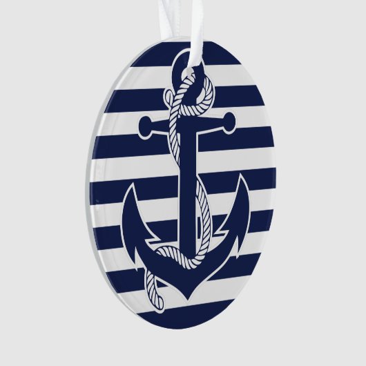 Nautic Christmas Ornament Blue Acrylic Anchor (Vorderseite)