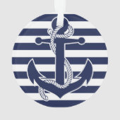 Nautic Christmas Ornament Blue Acrylic Anchor (Rückseite)