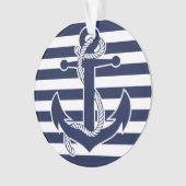 Nautic Christmas Ornament Blue Acrylic Anchor (Vorderseite)