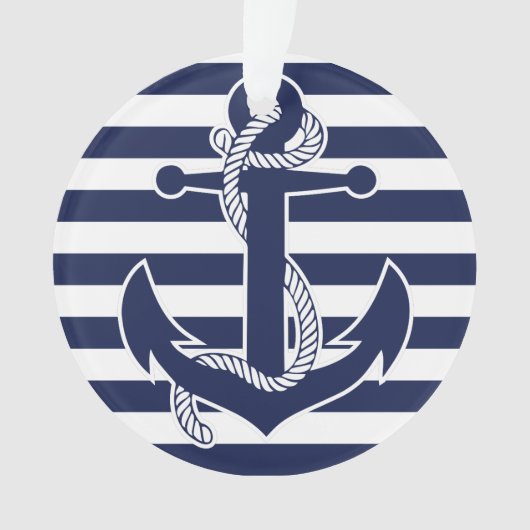 Nautic Christmas Ornament Blue Acrylic Anchor (Vorderseite)