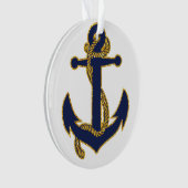 Nautic Christmas Ornament Blue Anchor Acrylic (Vorderseite)