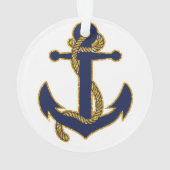 Nautic Christmas Ornament Blue Anchor Acrylic (Rückseite)