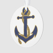 Nautic Christmas Ornament Blue Anchor Acrylic (Vorderseite)