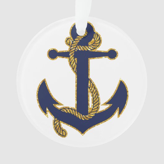 Nautic Christmas Ornament Blue Anchor Acrylic (Vorderseite)