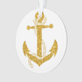 Nautic Christmas Ornament Gold Anchor Acrylic (Vorderseite)