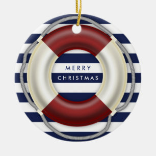 Nautic Christmas Ornament Personalisiert Lifesaver