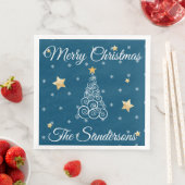 Nautic Christmas Wave tree blue Paper Dinner N Serviette (Beispiel)