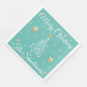 Nautic Christmas Wave tree blue Serviette (Ecke)