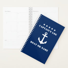 Nautic Classic Anchor 5 Sterne Captain's Log Navy Planer