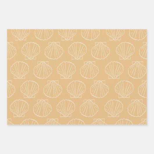 Nautic Coastal Beach Chic Gold Seashell Muschel Geschenkpapier Set (Vorderseite 2)