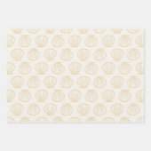 Nautic Coastal Beach Chic Gold Seashell Muschel Geschenkpapier Set (Vorderseite)