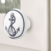 Nautic Coastal Beach House Gray Ship Anchor Keramikknauf