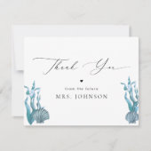 Nautic Coastal Blue Muschel Danke Karte (Vorderseite)