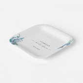 Nautic Coastal Blue Muschel Summer Brautparty Pappteller (Gewinkelt)