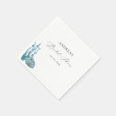 Nautic Coastal Blue Muschel Summer Brautparty Serviette (Ecke)