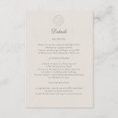 Nautic Coastal Muschel Formal Wedding Details Ecru Begleitkarte (Vorderseite)