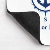Nautic Compass Anchor Captain oder Bootsname Navy Mousepad (Ecke)