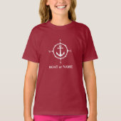 Nautic Compass Ankerplatz Ihres Bootes oder Name R T-Shirt (Vorderseite)