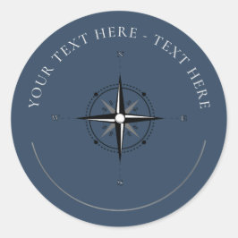 Nautic Compass Classic Round Aufkleber