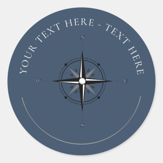 Nautic Compass Classic Round Aufkleber (Vorderseite)