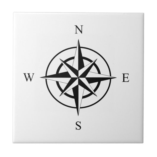Nautic Compass Face Fliese (Vorderseite)