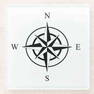 Nautic Compass Face Glasuntersetzer