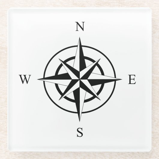 Nautic Compass Face Glasuntersetzer (Vorderseite)