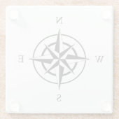 Nautic Compass Face Glasuntersetzer (Rückseite)