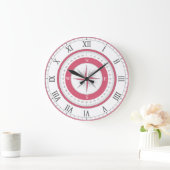 Nautic Compass Red & White Große Wanduhr (Zuhause)