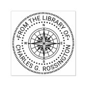 Nautic Compass Rose #3NT Library Name Permastempel (Design)