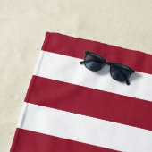 Nautic Compass Rose Stripe Red Monogram Strandtuch (Beispiel)