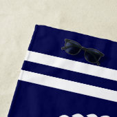 Nautic Compass Star Rose Marine blau und weiß Strandtuch (Beispiel)