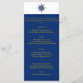 Nautic Compass Yellow Wedding Menu Menükarte (Vorderseite)