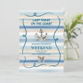 Nautic Cowgirl Anchor Bachelorette Einladung (Stehend Vorderseite)