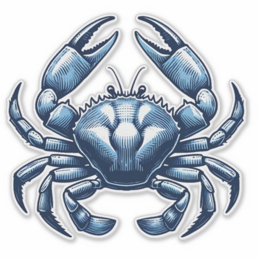 Nautic Crab Custom Cut Vinyl Sticker (Vorderseite)