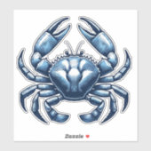 Nautic Crab Custom Cut Vinyl Sticker (Blatt)