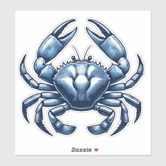 Nautic Crab Custom Cut Vinyl Sticker (Blatt)