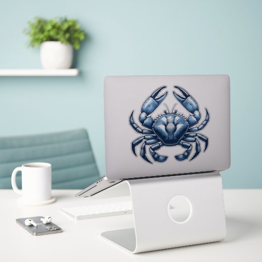 Nautic Crab Custom Cut Vinyl Sticker (Laptop auf Schreibtisch)