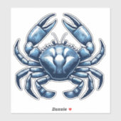 Nautic Crab Custom Cut Vinyl Sticker (Blatt)