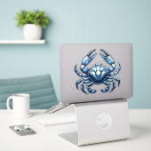 Nautic Crab Custom Cut Vinyl Sticker (Laptop auf Schreibtisch)