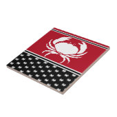 Nautic Crab Mit Monogramm Red Schwarz-weiß Cerami Fliese (Seite)
