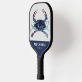Nautic Crab Navy Blue White Monogram Name Pickleball Schläger (Links)