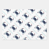 Nautic Crab Ocean Navy Blue, Aquamarin Geschenkpapier Set (Vorderseite 3)