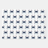Nautic Crab Ocean Navy Blue, Aquamarin Geschenkpapier Set (Vorderseite)