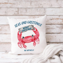 Nautic Crab Seas Greetings Tropical Holiday